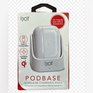 iJoy White PodBase Wireless Charging Dock for AirPods